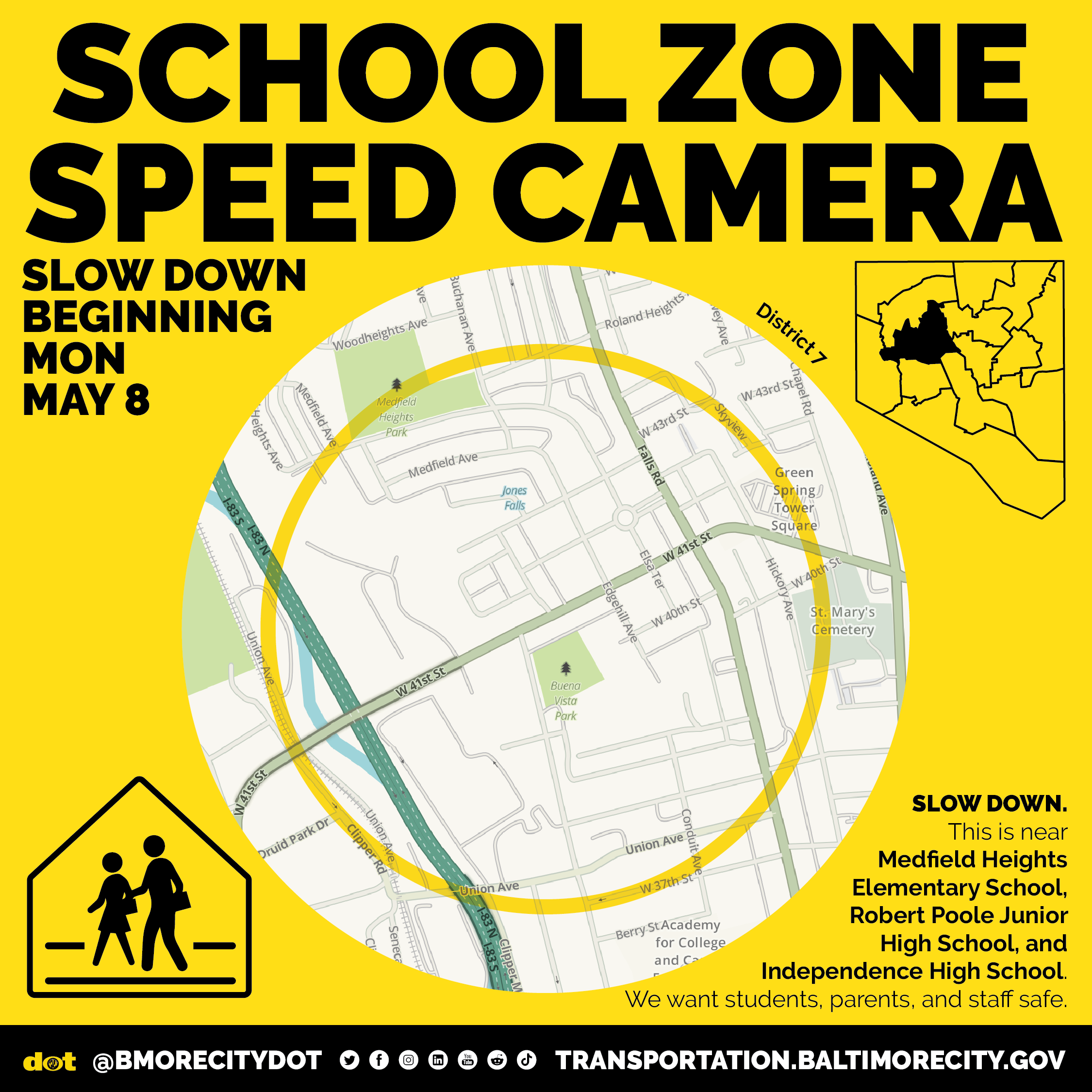 Location map of W. 41st Street automated speed enforcement location